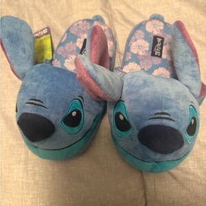 Disney Stitch Slippers Floral Patterned Fabric